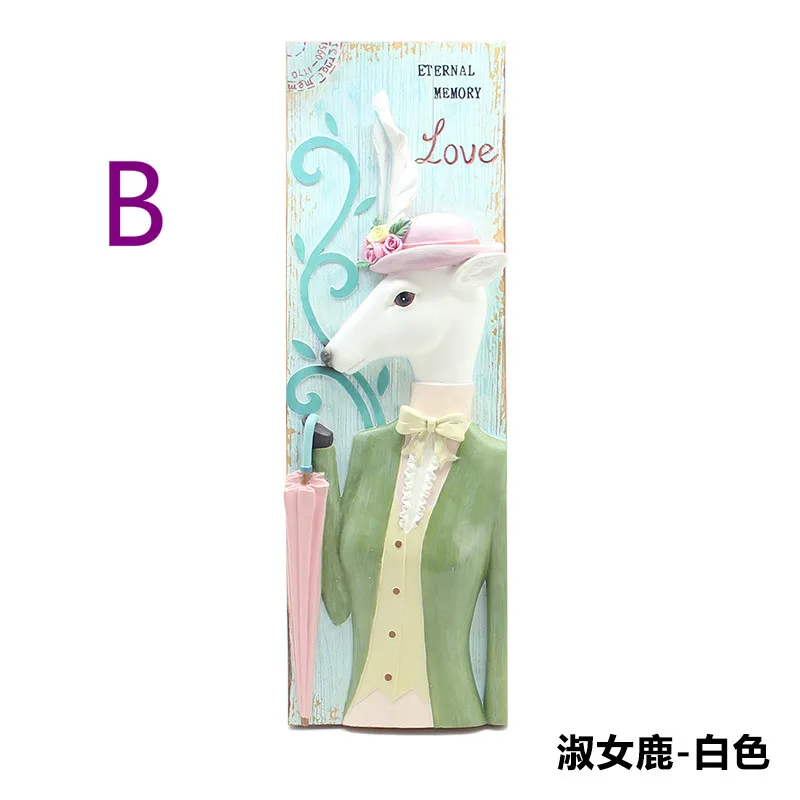 Креативная доска-колышек в американском стиле украшенная головой оленя