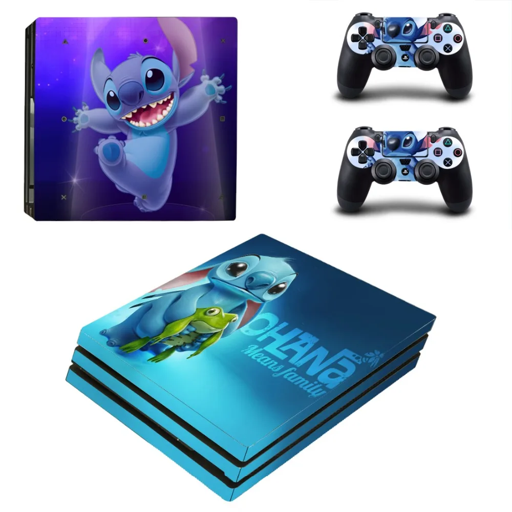 Наклейка PS4 PRO консоль кожная наклейка Ститч+ 2 контроллера набор скинов для sony Playstation 4 PRO