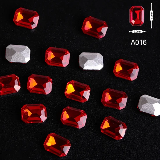 10 шт 3D хрустальные стразы для дизайна ногтей Китай красная стеклянная драгоценные камни инструменты для украшения ногтей DIY Овальные Стеклянные стразы камень TR032 - Цвет: A016 6x8mm