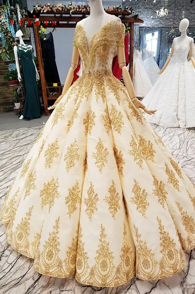 2019 Vestido De Noiva индивидуальный заказ Длина пола линия с плеча свадебные платья