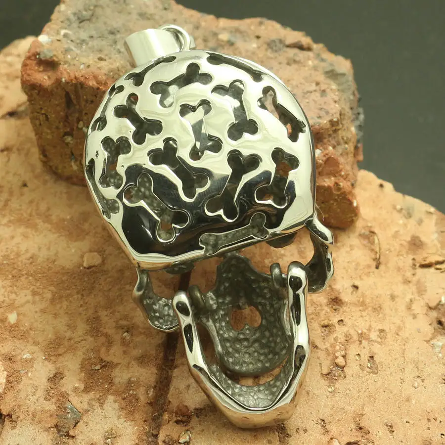 

Mens Boy 316L Stainless Steel Big Clean Stone Skull Hot Pendant
