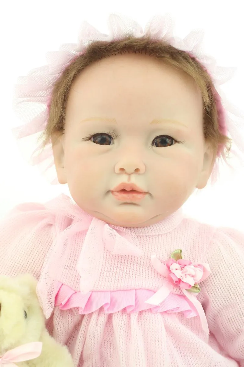 55 см реалистичные 22 дюйма силиконовые детские куклы выглядят так действительно