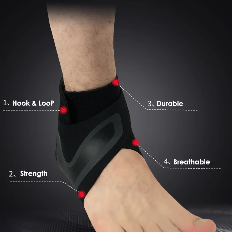 Безопасный с поддержкой лодыжки защита для бега в тренажерном зале черный