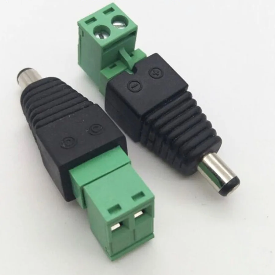 EClyxun 1 шт. 12 В DC штепсельная вилка с колонкой 5 5*2 1/5 5x2 мм штекер в LED CCTV наблюдения