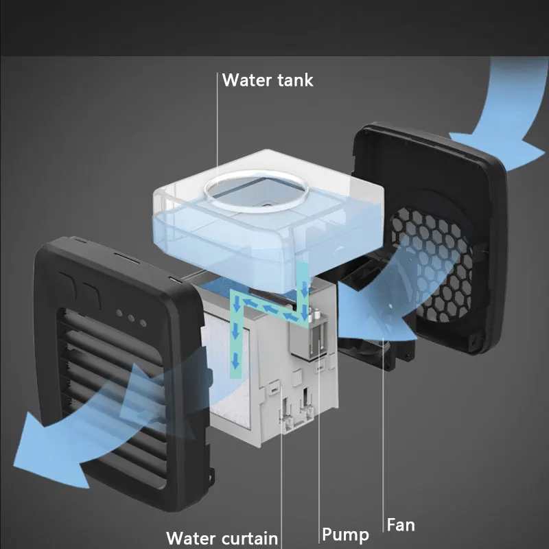 Портативный мини вентилятор для кондиционера настольный офисной комнаты