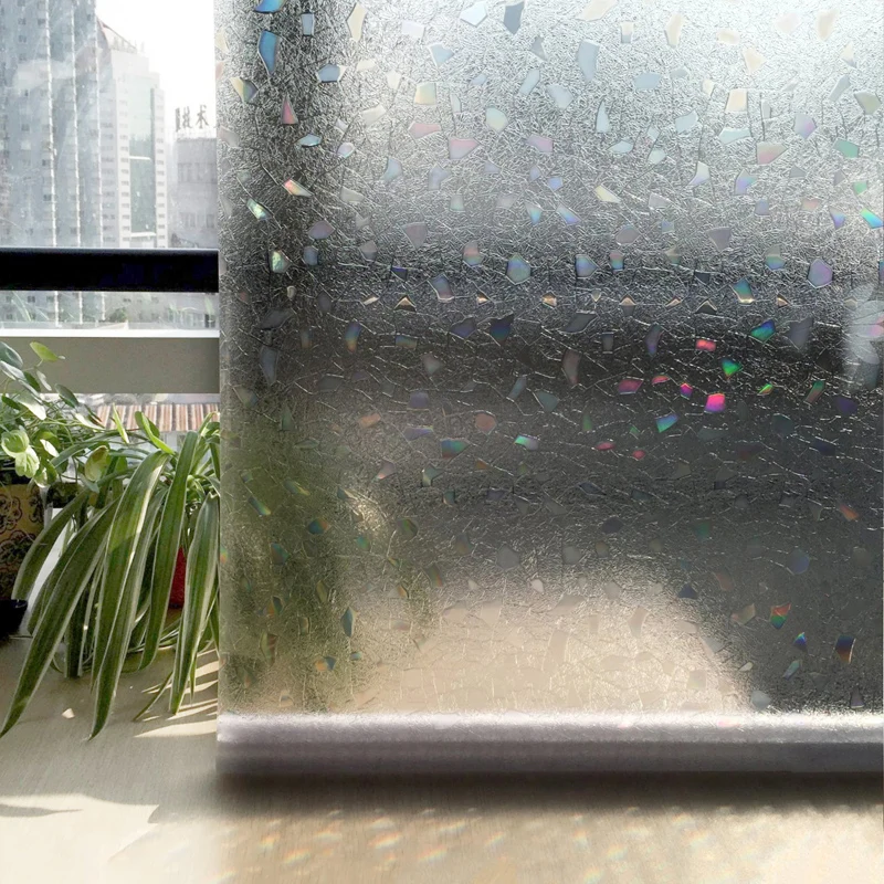 Хлопковые цвета ПВХ водонепроницаемый оконный Оттенок пленка Премиум без клея 3D