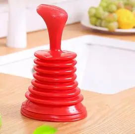 ORGANBOO 1PC Hand-held home toilet plunger sink dredge pipe suction cup powerful dredge toilet drain squeezed drain cleaner - Цвет: Красный