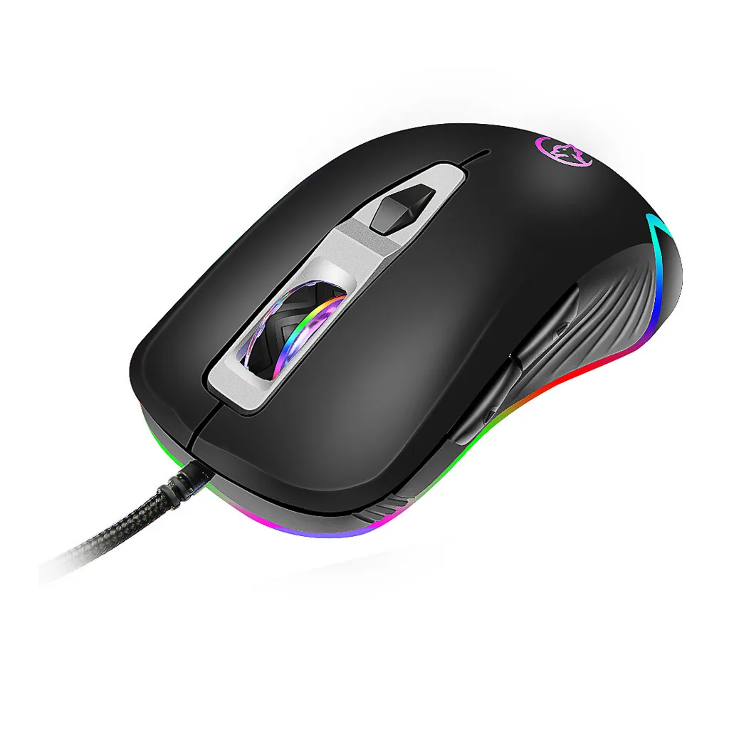 VOBERRY G827 USB Эргономика игровая мышь RGB 6 подсветка макро программа кнопка черный игровой автомат