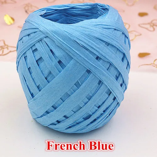 French Blue 20 м/катушка бумажная лента рафия рулон бумаги веревка из рафии соломенная веревка шар подарочная упаковка сувениры подарочная упаковка - Цвет: French Blue