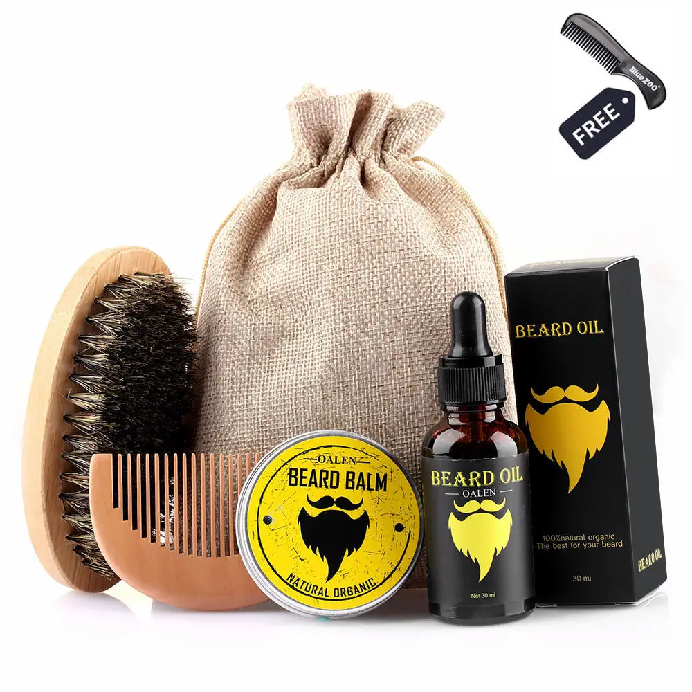 6 pcs beard set 6 шт./компл. Для мужчин борода комплект Уход за лошадьми борода комплект Barba масло для бороды увлажняющее воск Blam гребень эссенция для укладки волос Для мужчин борода комплект - Цвет: 6 pcs beard set