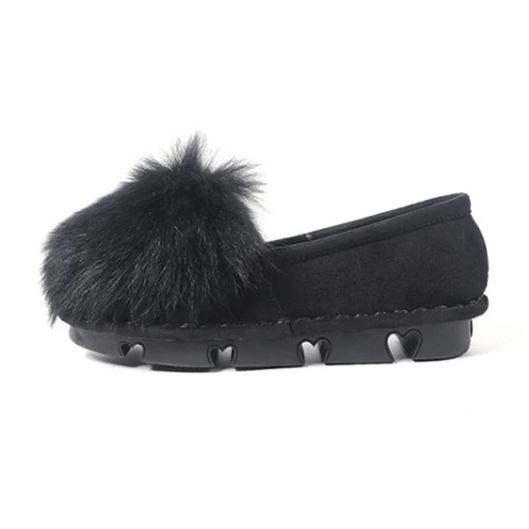 MLJUESE/2018 Женская обувь на плоской подошве с кроличьим мехом Цвет Черный Детская
