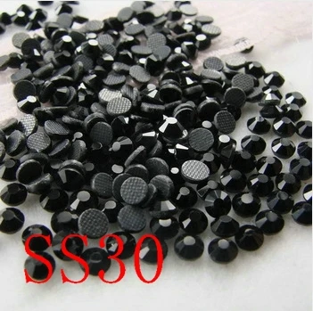Акции! Цвета Чёрный ОНИКС SS30 288 шт./пакет DMC HotFix FlatBack Стразы машина вырезать железа