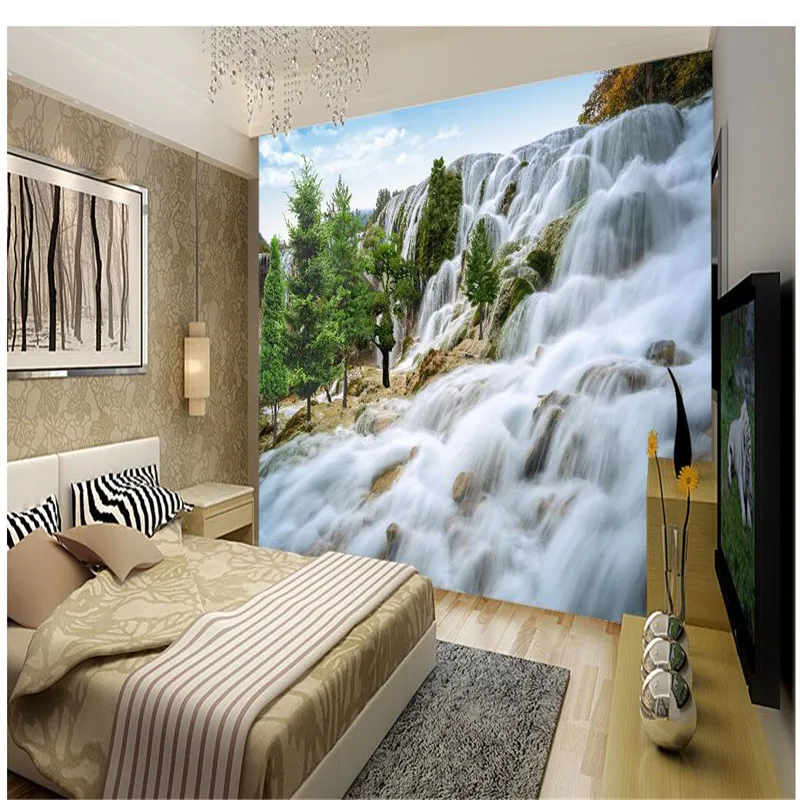 Beibehang масштаб на заказ Эстетическая живопись Рокки горы водопад искусство фото