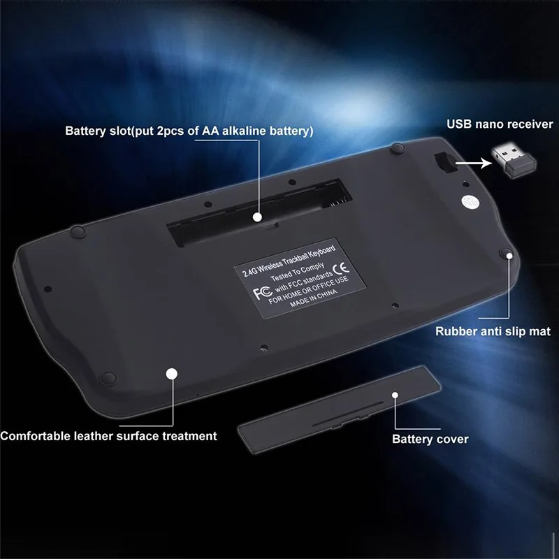 Loufuly клавиатура беспроводная 2,4G Клавиатура с трекбол с Fly Air mouse многофункциональная для Android tv BOX Колесо прокрутки для рабочего стола