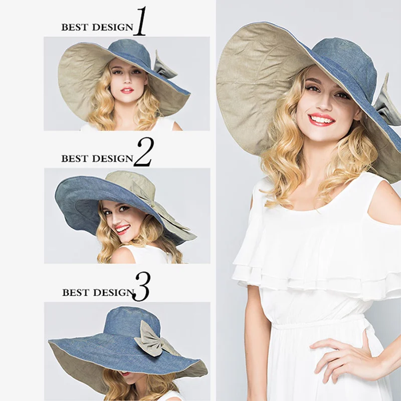 Новая женская шляпа Солнцезащитная с широкими полями двухсторонняя Складная для