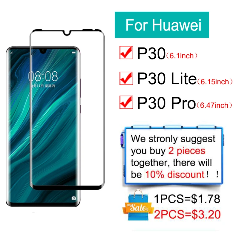 Стекло для huawei p30 pro lite p 30 защитное закаленное на huawie huawey 30lite 30pro Защитная пленка
