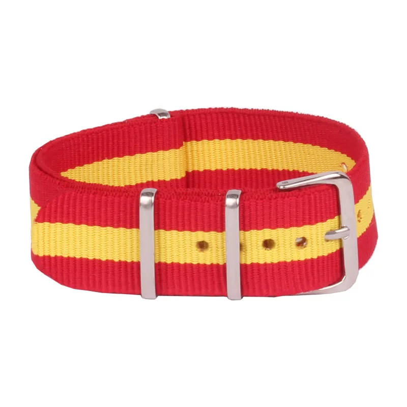 

Fashion 22mm Watchbands Men Women Sports Red Yellow Nato Fiber Woven Nylon Watch Strap Wrist Bands Buckle 22 mm belt