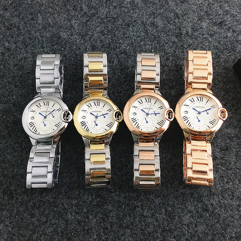 Классические деловые женские часы с календарем Роскошные наручные Contena в