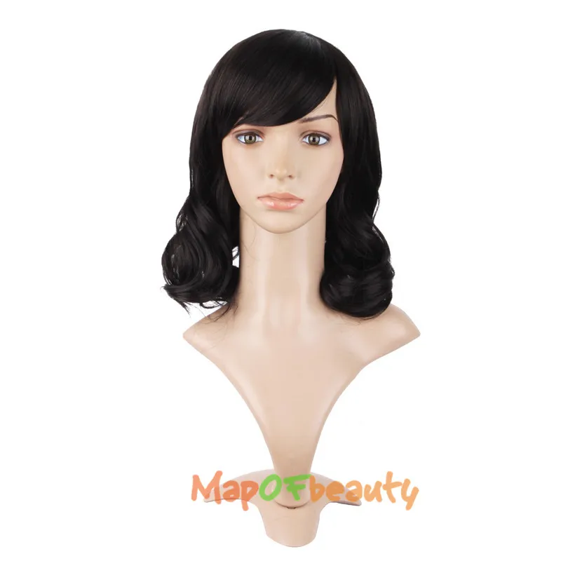 MapofBeauty средней длины кудрявый Косплей парики Черный Темно светло коричневый