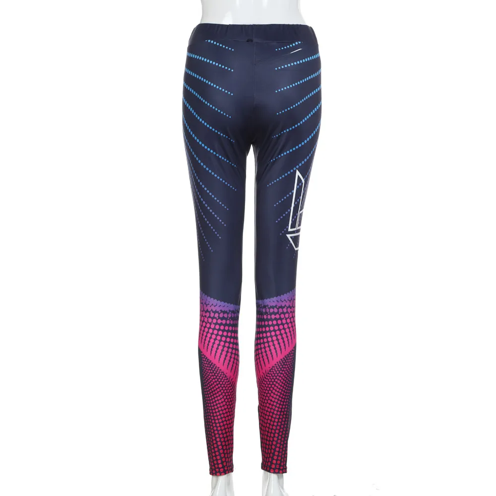 Женские спортивные штаны для фитнеса йоги с объемным принтом и высокой талией 2019