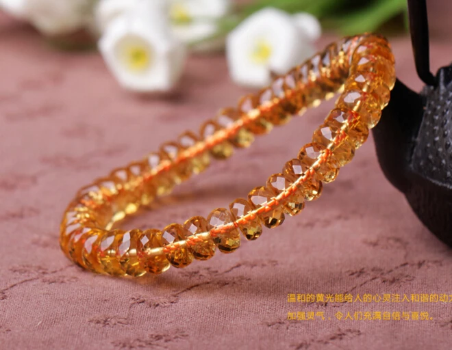 Браслеты из натурального желтого золота 8 мм|crystal stretch bracelet|bead braceletstretch bracelet |