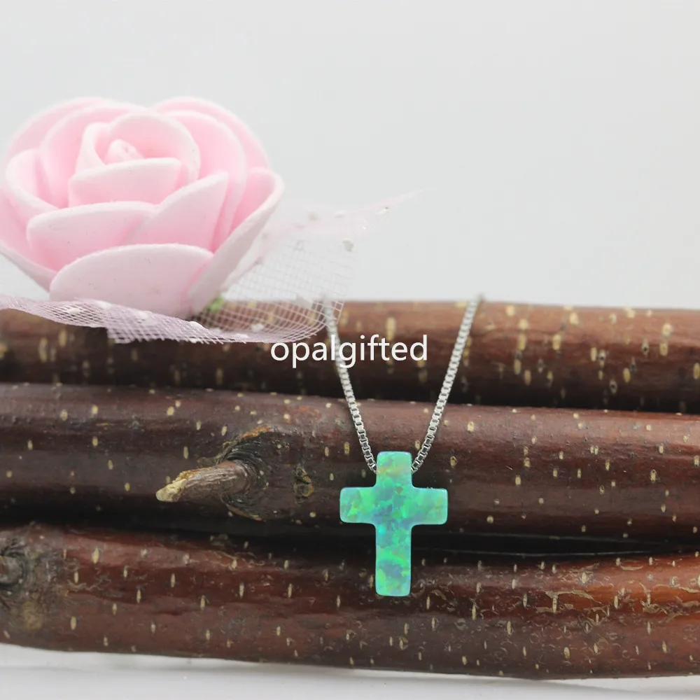 Женское ожерелье из серебра 925 пробы с опалом 9 х12 мм|cross necklace|fashion necklacenecklace fashion |