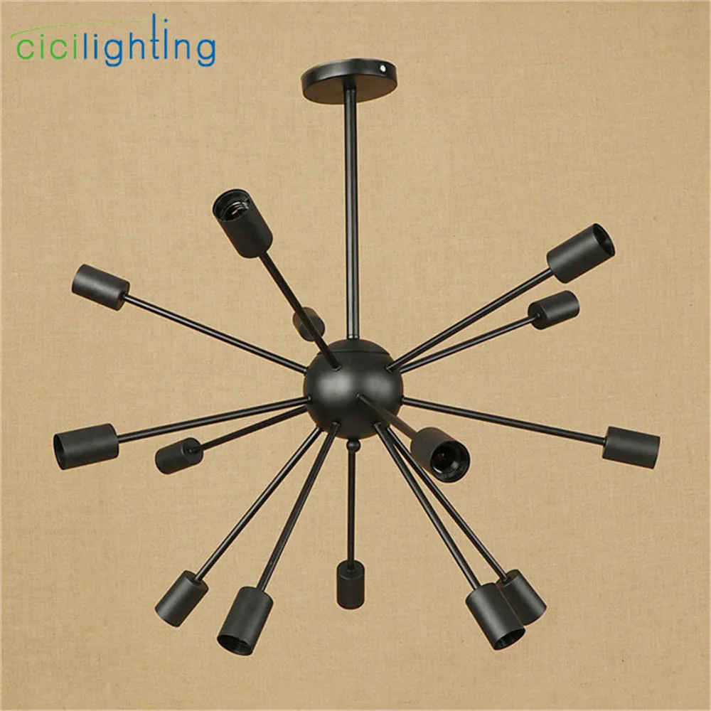 Современный Черный Паук люстры в виде одуванчиков Гостиная фойе Обеденная E27