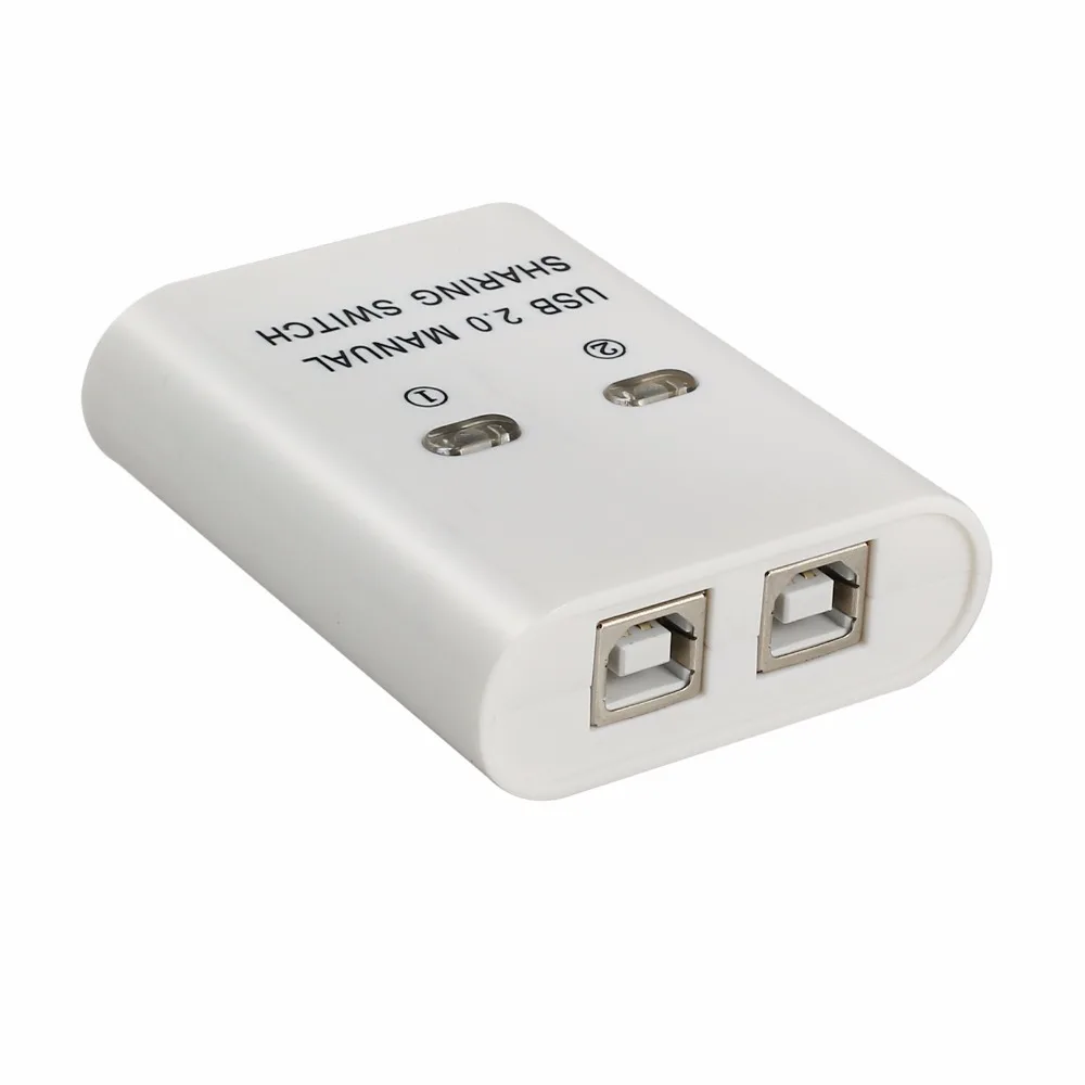 Neoteck USB 2,0, мини-коммутатор с ручным распределением, 2 порта, разветвитель, 1 устройство для принтера, 2 шт., USB 2,0, распределительный переключатель, адаптер для окна