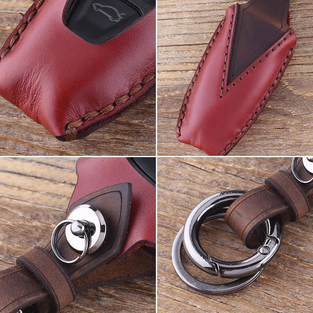 Защитный чехол DANDKEY для ключа из натуральной кожи Ford Kuga Focus 3 Ecosport Fiesta 2012 2013 2014 2015 2016