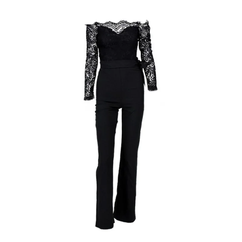 

Summer Jumpsuits Women High Quality Lace Patchwork Sexy Party Jumpsuit Rompers Ladies Bodysuits