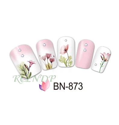 Наклейки для ногтей художественное украшение слайдер цветок пион роза клей