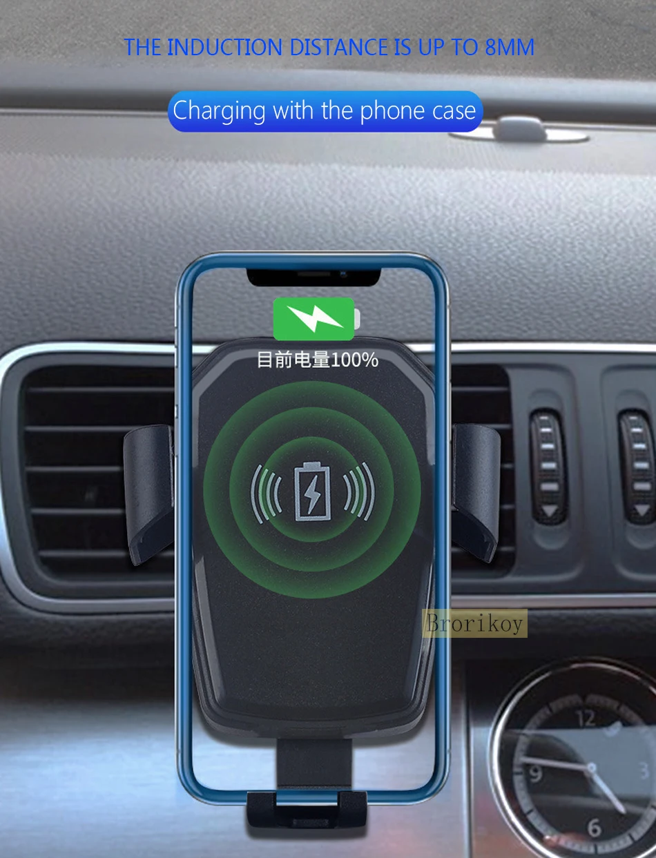 Магнитное автомобильное беспроводное зарядное устройство для iPhone 8 X Xs Max адаптер 10 Вт Беспроводная Быстрая зарядка для samsung Xiaomi подставка автомобильный держатель