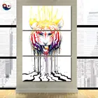 Выцветание от JoJoesArt HD печать 3 шт Холст Искусство Psychedelic Tiger ArtSailing украшение настенные картинки для спальни CU-3223C