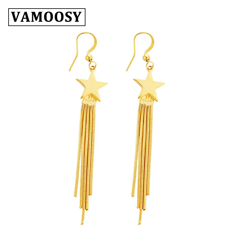 Женские серьги капли VAMOOSY 24 к чистое золото золотые ювелирные изделия для женщин