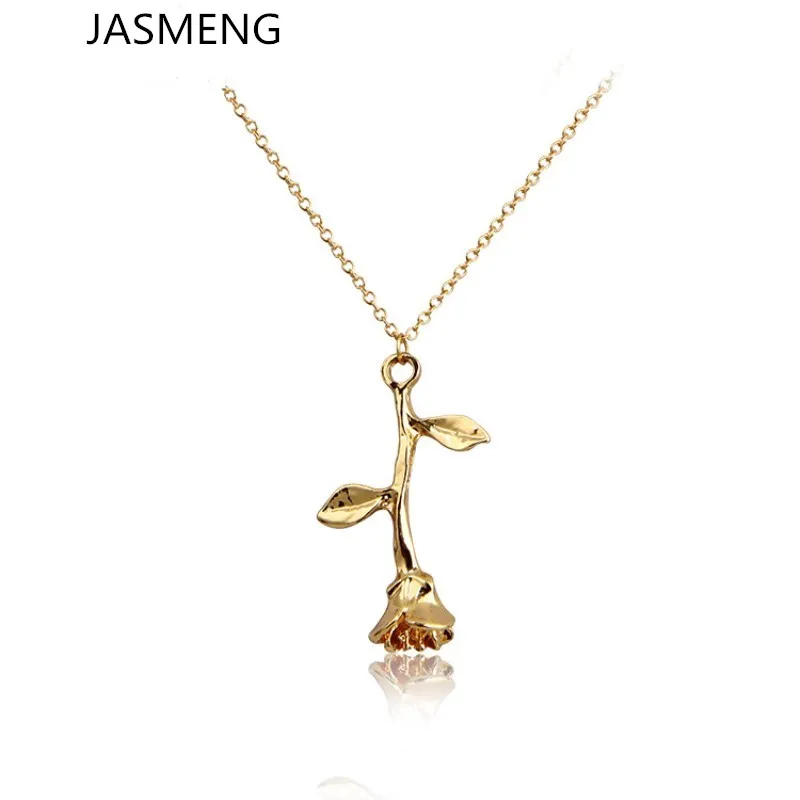 Женское колье с розовым золотым цветком Bijoux Femme Длинное в стиле бохо подарок на