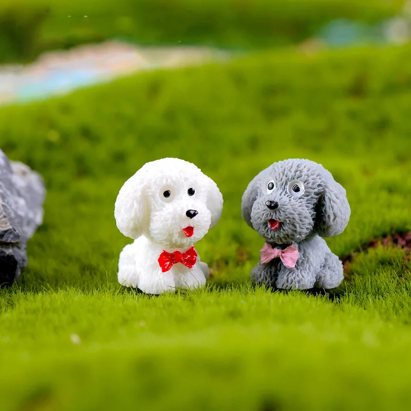 4 шт. плюшевые собаки миниатюрные украшения животных мини-сказочный сад статуя