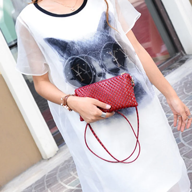 Модная женская мини сумка из искусственной кожи с узором для ногтей однотонная