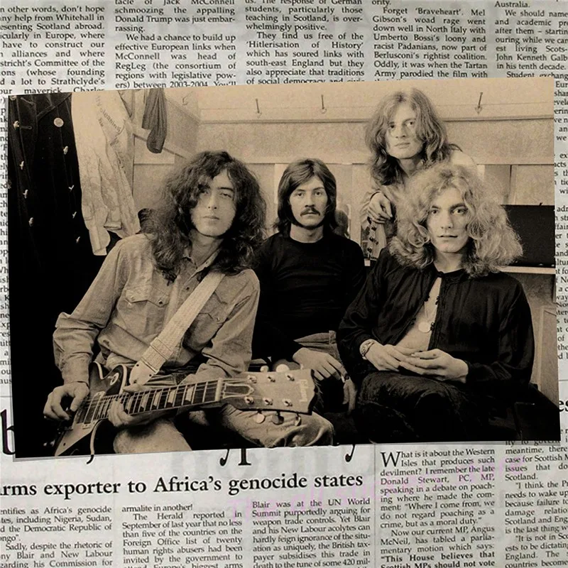 Led Zeppelin рок-музыка постеры для украшения дома винтажные стильные настенные наклейки Abooly бренд/6027