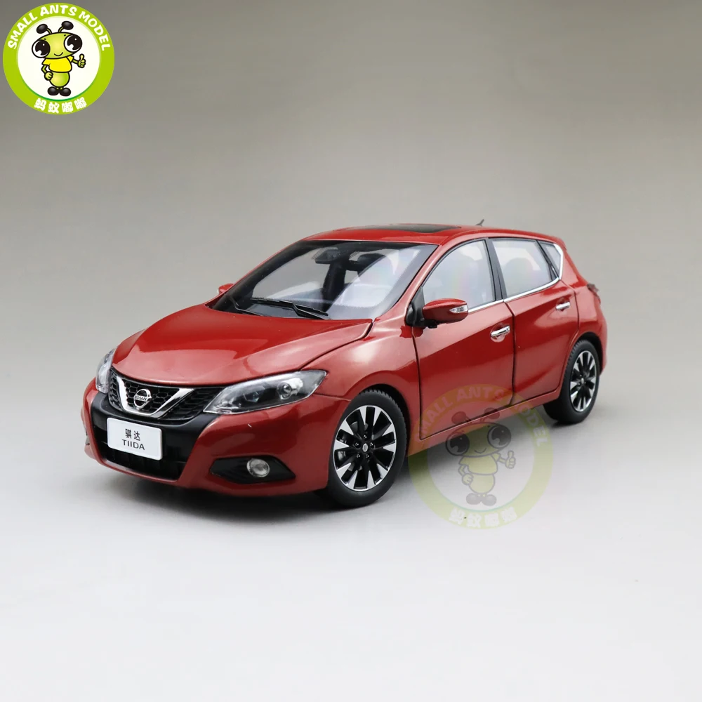 1/18 Nissan TIIDA литая под давлением Металлическая Модель автомобиля игрушки дети мальчик девочка подарок коллекция хобби красный