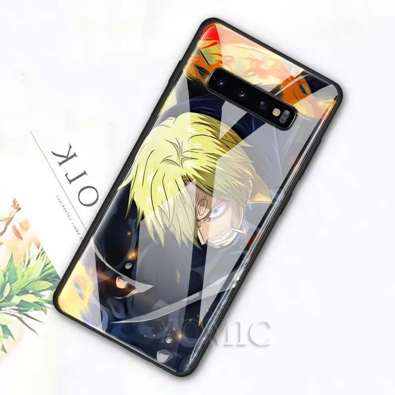 Чехол из закаленного стекла для samsung Galaxy S10e S10 S8 S9 Plus Note 9 10 A50 A70, чехол для телефона с Аниме one piece Luffy Zoro, роскошное стекло