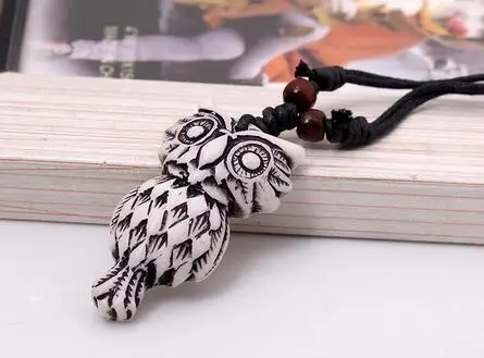 Новинка длинное ожерелье из деревянных бусин в стиле панк смолы винтажное с