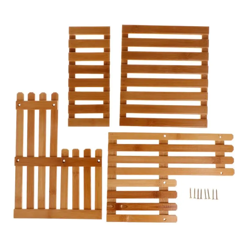 

Plant Shelf Flower Display Stand Bamboo Wood Storage Rack Garden Organizer