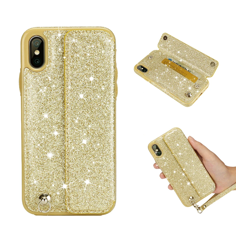 Ретро Кожаный чехол для iPhone X XS MAX XR 6 6s 7 8 Plus 5 5S SE чехол Модный сверкающий блестящий чехол для телефона