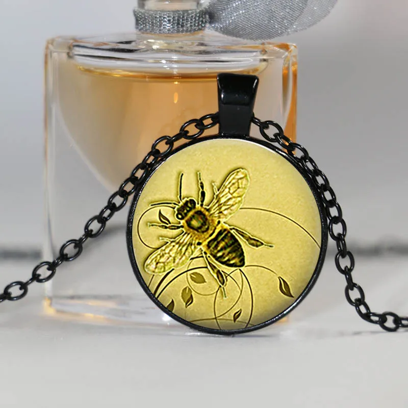 Ожерелье с Пчелой медоносной пчелы кабошон Стекло ожерелье ювелирные изделия