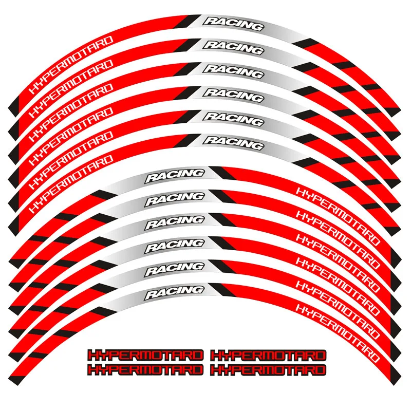 Motorcycle front and rear wheels Edge Outer Rim Sticker Reflective Stripe Wheel Decals For DUCATI HYPERMOTARD | Автомобили и