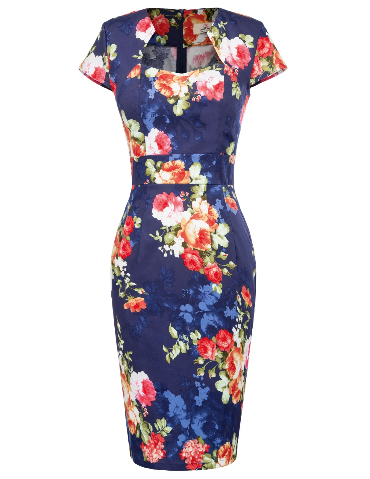 Цветочный принт узкое платье карандаш подходит 1950s Винтаж коктейльное Чай Длина