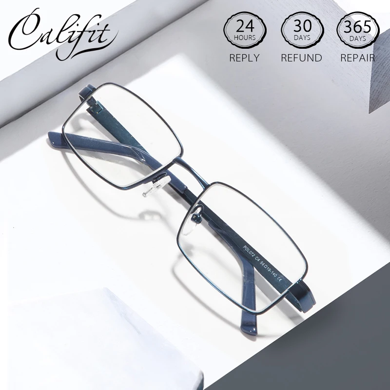 CALIFIT классические трендовые очки для женщин с металлической полной оправой по