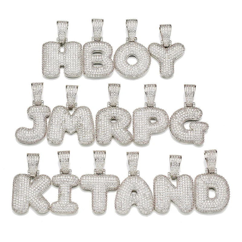 Пользовательское имя пузырь цепочка с буквами ожерелья подвесками для мужчин