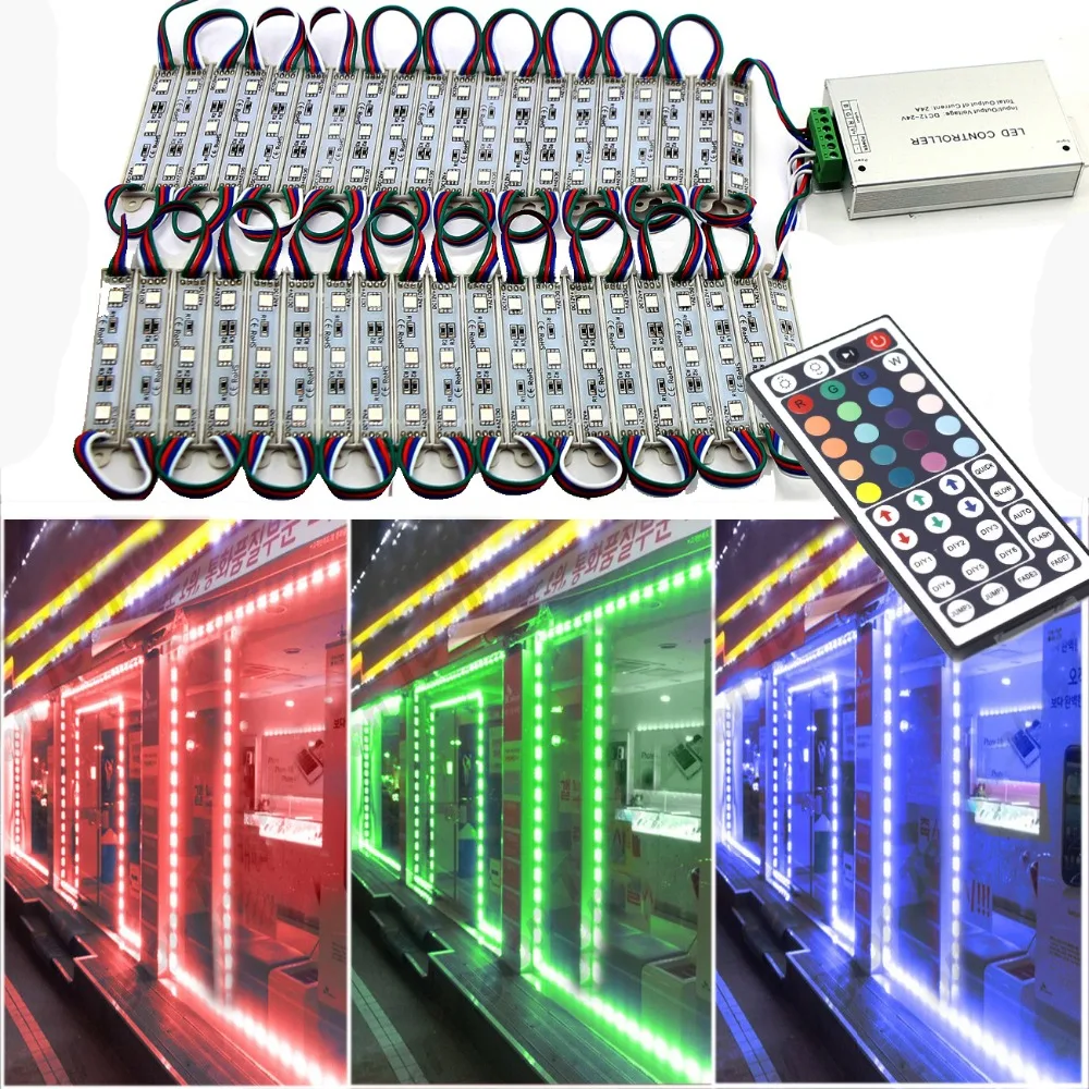 SMD 5050 Светодиодный модуль 3 светодиодный DC12V Водонепроницаемый IP65 Магазин Реклама на окнах знак ленточный светильник лампа модули огни RGB Цвет