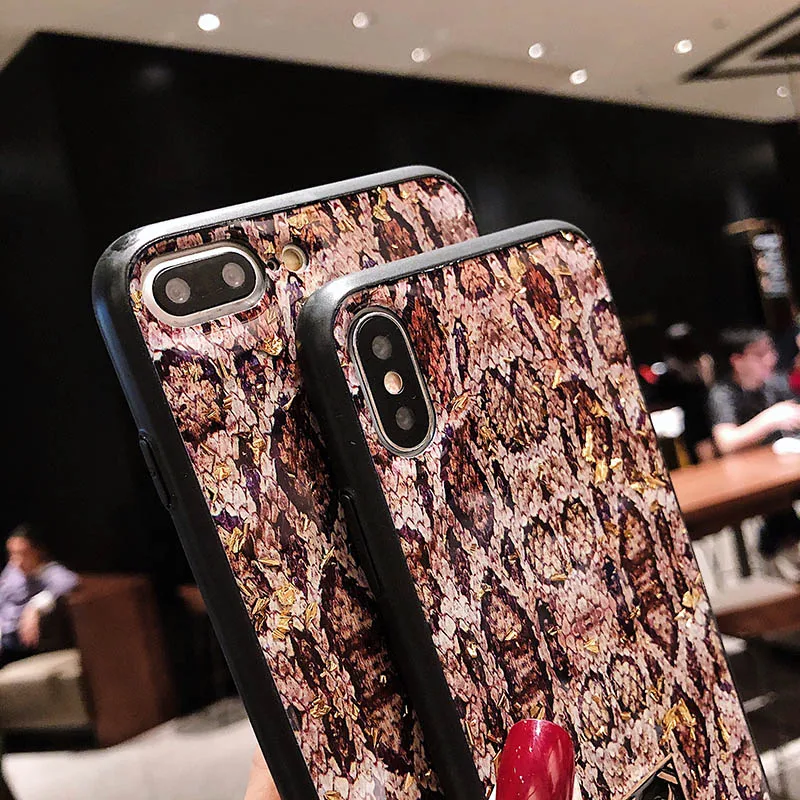 Kerzzil Glitter Gold Foil Soft TPU Phone Case For iPhone X XS Max XR Peacock Snake Skin 7 8 6 6s Plus |